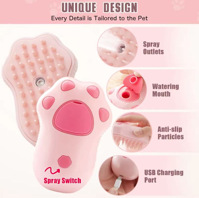 Cepillo para mascota con vapor